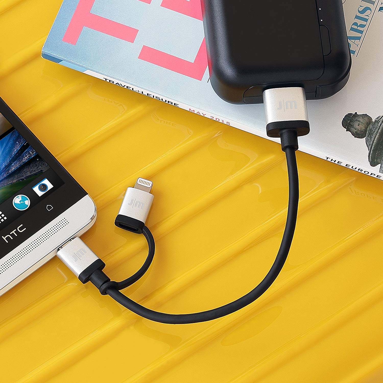 Dây Cáp Sạc Lightning + Micro USB JustMobile AluCable Duo Mini (DC-159)