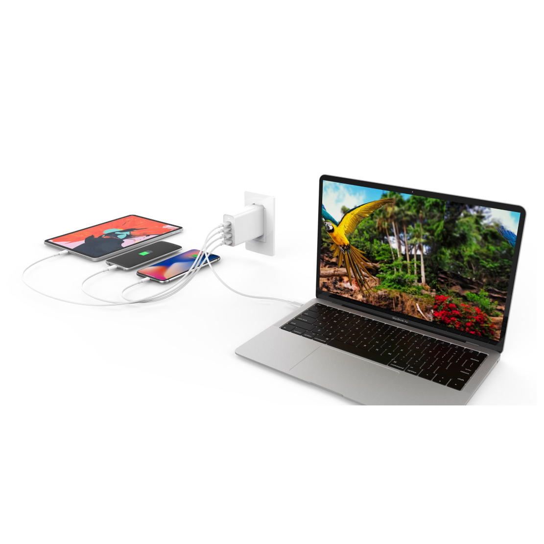 Sạc Nhiều Cổng HyperJuice 100W GaN Charger | 2x USB-C | 2x USB-A (HJ-GAN100)