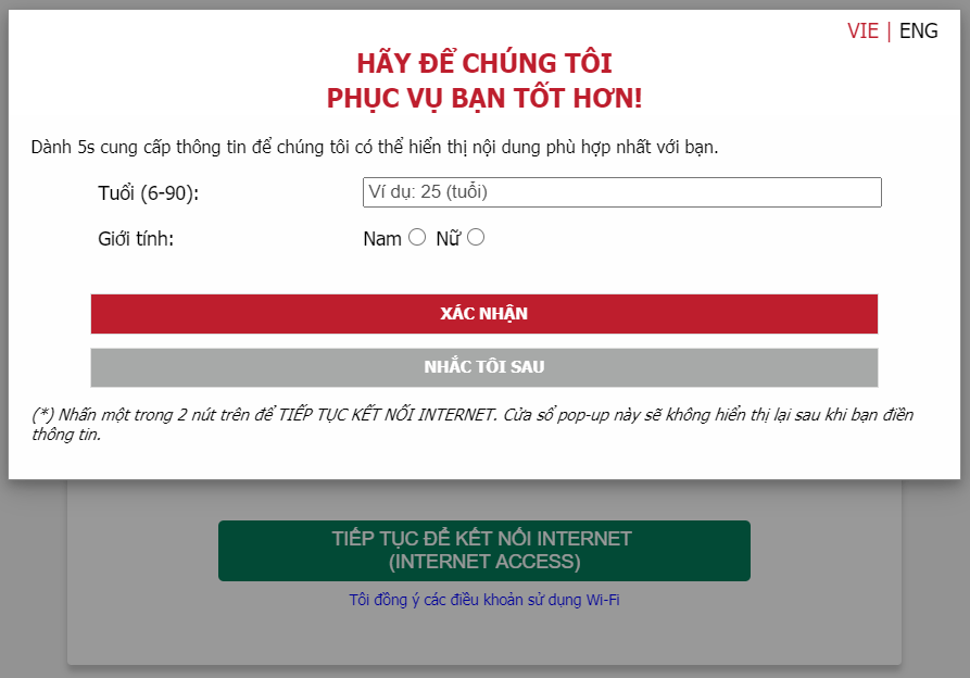 Kết nối wifi mở: 100% thành công