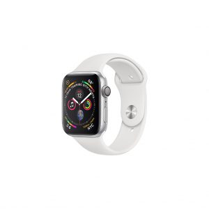 apple watch 4 40mm silver aluminum case with white sport band