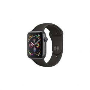apple watch 4 40mm space gray aluminum case with black sport band