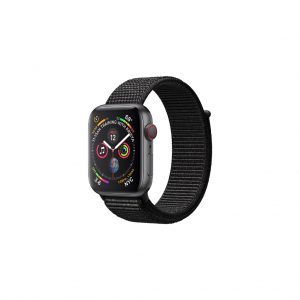 apple watch 4 40mm space gray aluminum case with black sport loop